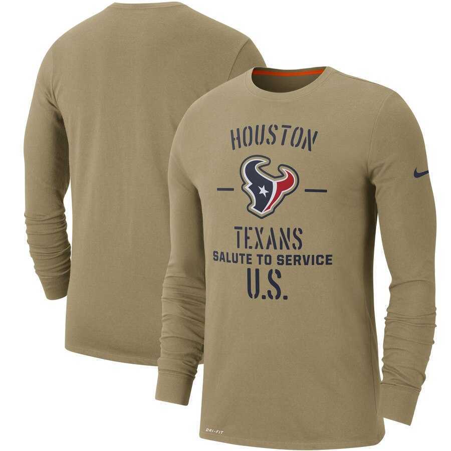 Men's Houston Texans Nike Tan 2019 Salute to Service Sideline Performance Long Sleeve Shirt,We sell and wholesale Men's Houston Texans Nike Tan 2019 Salute to Service Sideline Performance Long Sleeve Shirt on line form chian!
